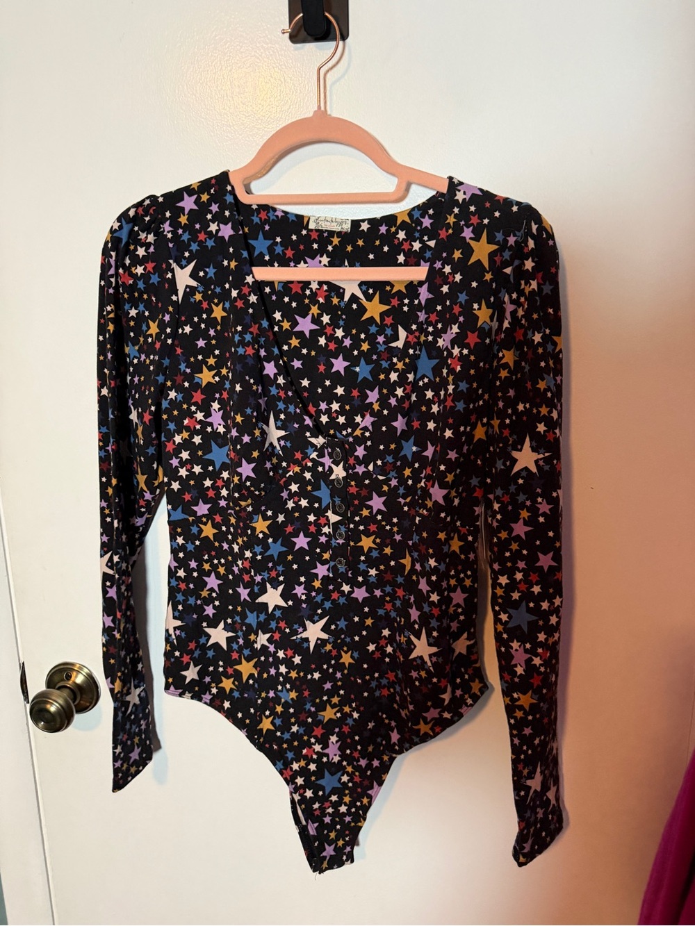 NWT FREE PEOPLE Black Combo Multicolor Star Print Girls - Picture 3 of 6